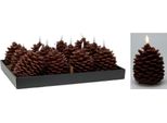 Candela A Led Vita Pigna Marrone 13 Cm Effetto Fiamma
