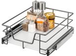 Cassetto Telescopico Bremermann 45 Cm Con Ripiano, Cassetto Da Cucina Per Il Montaggio A Posteriori, Armadio Estraibile In Metallo, Grigio