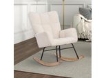 Cdglobal Sedia A Dondolo Sedia A Dondolo Sedia D'accento Poltrona Da Salotto Poltrona Relax Poltrona A Dondolo Per Camera Da Letto Beige