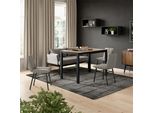 Vicco Tavolo Da Pranzo Granny, 120 X 70 Cm Estensibile, Rovere Rustico/Antracite