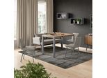 Vicco Tavolo Da Pranzo Granny, 120 X 70 Cm Estensibile, Quercia/Grigio