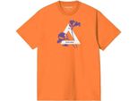 Jack & Jones Maglietta Kurzarm Con Triangolo Floreale Arancione M Herren Arancione M