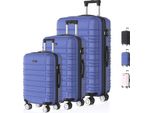 Voyagoux® Avalon - Set Di Valigie Da Viaggio - Valigia - 3 Pezzi - Valigia Da Viaggio Con Rotelle - Blu - Chiusura Tsa