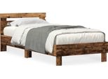 Vidaxl Struttura Letto Con Led Legno Riciclato 75 X 190 Cm Materiale Ligneo
