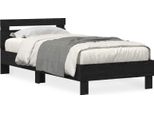Vidaxl Struttura Del Letto In Rovere Nero 75 X 190 Cm Materiale A Base Di Legno