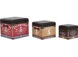 Set Di Cartoncini Decorativi Home Esprit Legno Poliuretanico Color Marrone Vintage