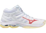 Mizuno Wave Voltage 2 Mid - Bianco/Calipso Coral/Pale Banana, GrößE:3.5