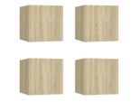 Syfax™ Mobili Porta Tv A Parete 4Pz Rovere Sonoma 30,5X30X30 Cm