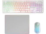 Mars Gaming Mcpwxwes, Senza Fili, Senza Fili Rf + Usb, Interruttore A Membrana, Qwerty, Led Rgb, Bianco
