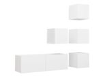 Syfax™ Set Mobili Porta Tv 5 Pz Bianco In Legno Multistrato