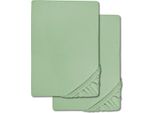 Lenzuolo A Pieghe In Microfibra Interlock Jersey Verde 90 X 190 - 100 X 200 Cm 180 X 200 - 200 X 200 Cm Confezione Doppia