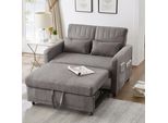 Divano Letto Sweiko Con Funzione Letto] Divano Pieghevole A Due Posti, Design Estensibile, Elegante E Moderno, Stile Contemporaneo, Schienale Regolabile A Tre Livelli, Tessuto Traspirante In Cotone E Lino
