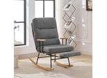 Sedia A Dondolo Confortevole Sweiko, Altezza 100 Cm, Larghezza Seduta 58 Cm, Con Regolazione Della Gravità, Meccanismo Poggiapiedi Manuale, Funzione Reclinabile Stabile E Antiscivolo, Sedia A Dondolo, Poltrona Lounge