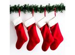 Set Di 4 Calze Natalizie - Calze Di Babbo Natale Da Appendere E Riempire Per Il Camino E Le Decorazioni
