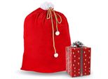 Sacco Di Babbo Natale 90X60 Cm - Sacco Di Natale E Sacco Regalo Da Riempire | Accessorio Natalizio Per Regali E Decorazioni