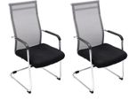 Set Di 2 Sedie Per Visitatori - Sedie Da Conferenza - Design Ergonomico, Metallo Cromato