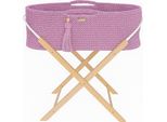 Cestino Boho Fatto A Mano - Culla Per Bambini - Con Materasso Standard - Antibatterico - Lavanda
