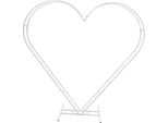 Arco Nuziale A Forma Di Cuore - Arco A Sfondo Metallico - Xs - Bianco