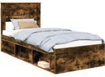 Vidaxl Struttura Letto In Rovere Affumicato 75 X 190 Cm In Legno Di Pino Massiccio