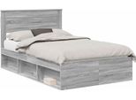 Vidaxl Struttura Letto Grigio Sonoma 120 X 200 Cm In Legno Di Pino Massiccio