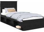 Vidaxl Struttura Letto Nera 75 X 190 Cm In Legno Di Pino Massiccio