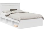 Vidaxl Struttura Letto Con Testata Bianca 120 X 190 Cm In Legno Di Pino Massiccio