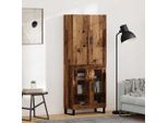 Vidaxl Credenza 2 Pezzi Altholz Engineered Wood Und Glas