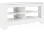 Vidaxl Mobile Tv Ad Angolo Bianco Lucido 102 X 40,5 X 45 Cm Materiale In Legno