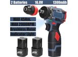 Avvitatore A Batteria - Set A Con 2 Batterie Ricaricabili - Motore Brushless - Coppia Di 45 Nm - 16,8 V - Velocità Continua - Spina Ue - Argento