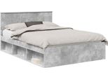 Vidaxl Struttura Letto Grigio Cemento 135 X 190 Cm In Legno Di Pino Massiccio
