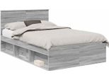 Vidaxl Struttura Letto Grigio Sonoma 120 X 200 Cm In Legno Di Pino Massiccio