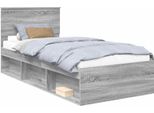 Vidaxl Struttura Letto Grigio Sonoma 90 X 190 Cm In Legno Di Pino Massiccio