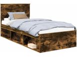 Vidaxl Struttura Letto In Rovere Affumicato 90 X 200 Cm In Legno Di Pino Massiccio