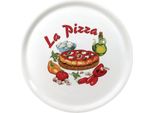 Piatto Pizza In Porcellana Saturnia 31 Cm Con Decorazione "La Pizza"" (6 Pezzi)"