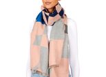 Sciarpa Da Donna Brubaker Cashmirillo Con Motivo Moderno - 70 X 200 Cm - Calda, Accogliente - Sciarpa Da Donna Per L'autunno E L'inverno, Rosa E Grigio