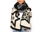 Sciarpa Da Donna Brubaker Cashmirillo Con Motivo A Stelle - 70 X 200 Cm - Calda, Accogliente E Oversize, Nero, Marrone E Beige