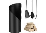 Jayseuw Set Di 4 Pezzi Per Caminetto Set Di Stufe Robusto Set Per Caminetto In Ferro Poker Nero