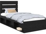 Vidaxl Struttura Letto Nera 100 X 200 Cm In Legno Di Pino Massiccio