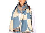 Sciarpa Da Donna Brubaker Cashmirillo Con Motivo Moderno - 70 X 200 Cm - Calda, Accogliente - Sciarpa Da Donna Per L'autunno E L'inverno, Blu & Beige