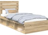 Vidaxl Struttura Letto Rovere Sonoma 90 X 200 Cm In Legno Di Pino Massiccio