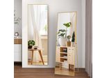 Unboxg Specchio A Figura Intera, 177 × 77 Cm Specchio Grande Con Cornice In Alluminio, Specchio Da Appoggio Per Stare In Piedi, Appoggiato O Appeso, Specchio A Figura Intera Per Camera Da Letto, Soggiorno, Oro