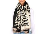 Brubaker Cashmirillo Sciarpa Da Donna Con Motivo Zebrato - 70 X 200 Cm - Calda, Accogliente E Oversize - Sciarpa Da Donna A Righe, Nero Bianco
