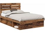 Vidaxl Struttura Letto In Legno Recuperato 135 X 190 Cm In Legno Di Pino Massiccio