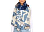 Sciarpa Da Donna Brubaker Cashmirillo Con Motivo A Stelle - 70 X 200 Cm - Calda, Accogliente E Oversize, Blu E Marrone