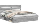 Vidaxl Struttura Letto Grigio Sonoma 180 X 200 Cm In Legno Di Pino Massiccio