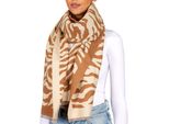 Brubaker Cashmirillo Sciarpa Da Donna Con Motivo Zebra - 70 X 200 Cm - Calda, Accogliente E Oversize - Sciarpa Da Donna A Righe, Marrone Beige