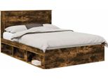 Vidaxl Struttura Letto In Rovere Affumicato 160 X 200 Cm In Legno Di Pino Massiccio