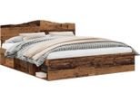 Vidaxl Struttura Letto In Legno Recuperato 200 X 200 Cm In Legno Di Pino Massiccio