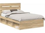 Vidaxl Struttura Letto Rovere Sonoma 135 X 190 Cm Legno Di Pino Massiccio