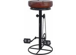 Casa Padrino Sgabello Da Bar In Stile Industriale Nero/Marrone H. 80 Cm - Arredo Bar